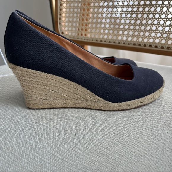 J. Crew Navy Blue Seville Wedge Espadrille Sandals | Size 8.5 - Picture 4 of 12